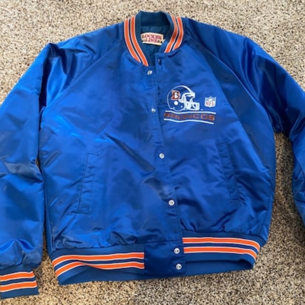 Vintage Denver Broncos Satin Bomber Jacket